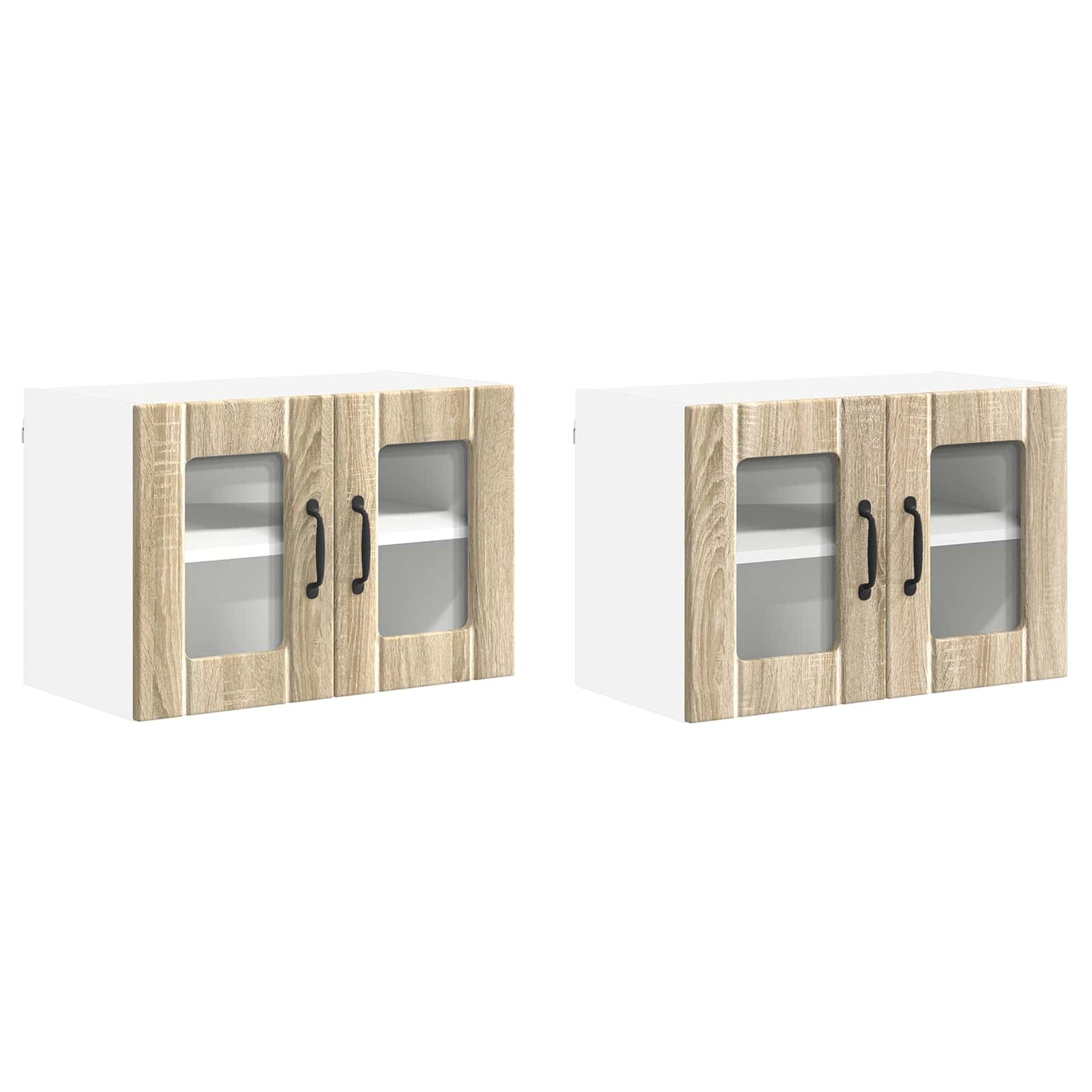 vidaXL Κρεμαστό ντουλάπι κουζίνας 2 pcs Δρύς Sonoma 60 x 31 x 40 εκ