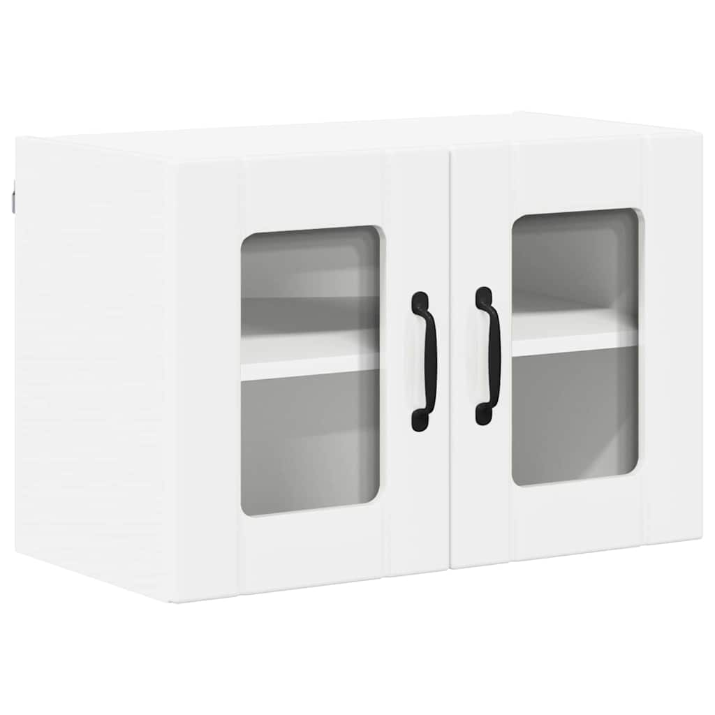 vidaXL Κρεμαστό ντουλάπι κουζίνας με ράφι Υψηλής γυαλάδας λευκό