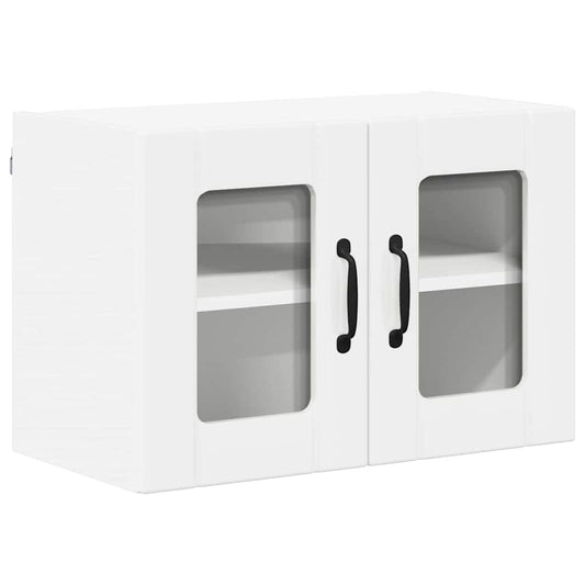 vidaXL Κρεμαστό ντουλάπι κουζίνας με ράφι Υψηλής γυαλάδας λευκό