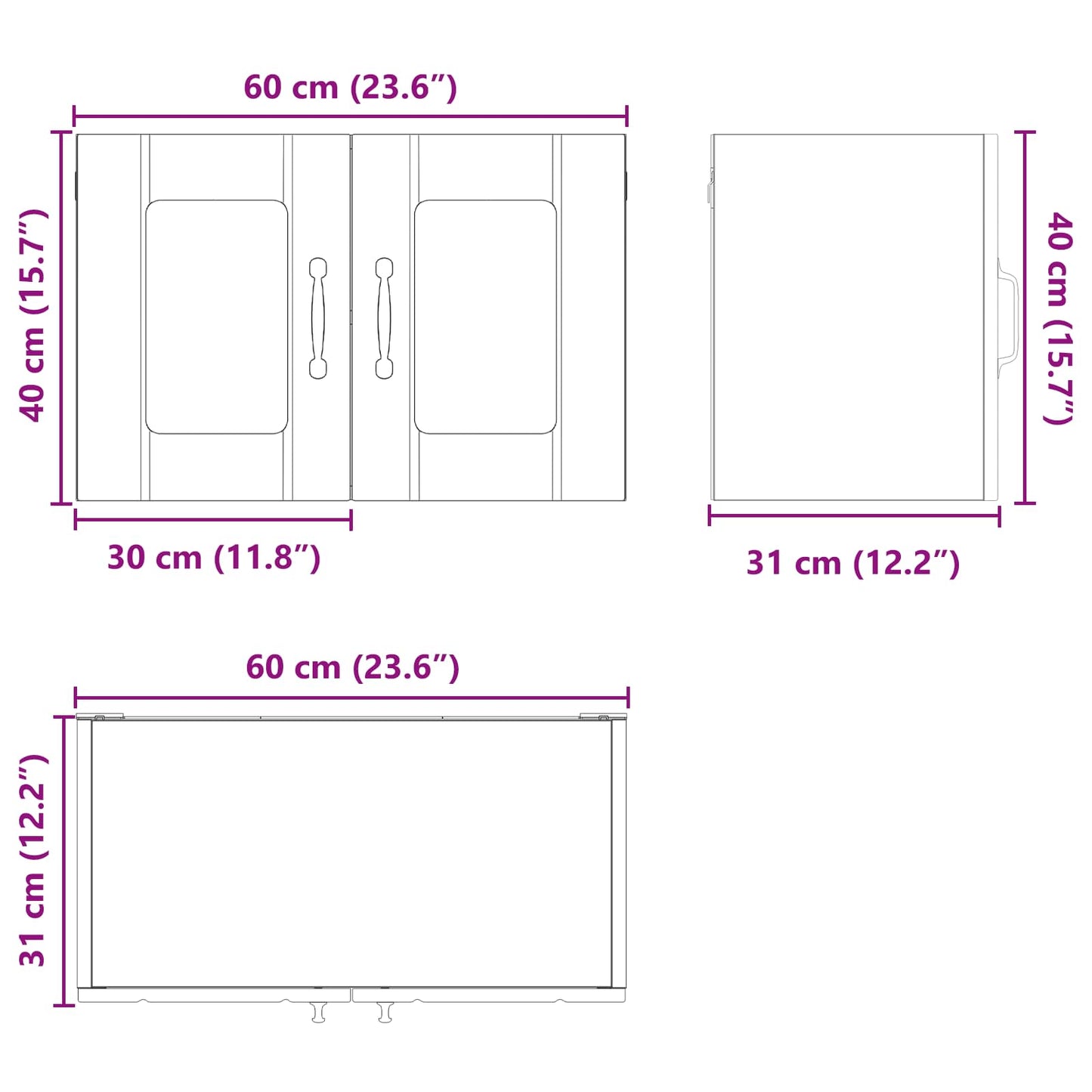vidaXL Ραφιέρα τοίχου LUCCA Καπνισμένο Ξύλο Δρυός 60 x 31 x 40 εκ