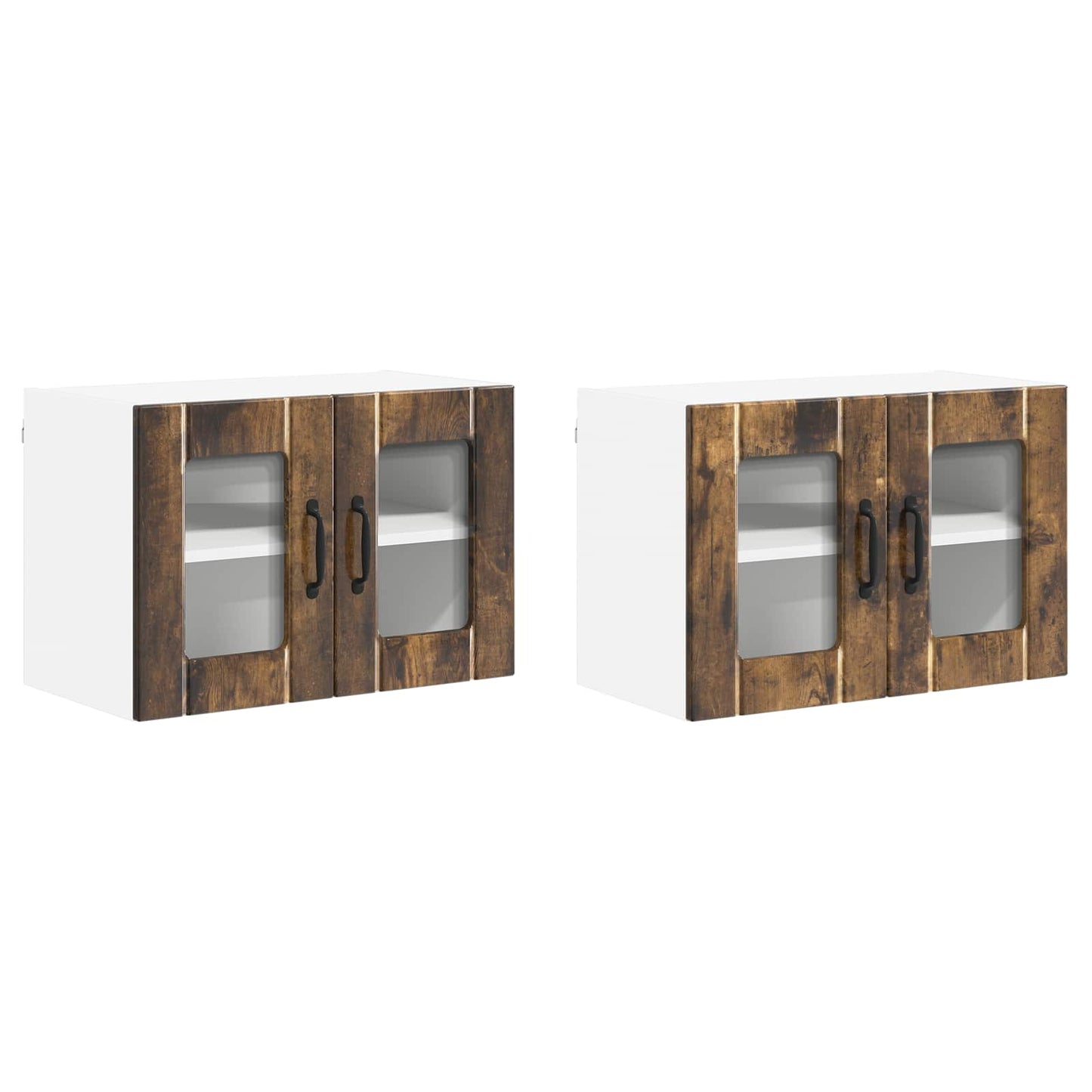 vidaXL Ραφιέρα τοίχου LUCCA 2 pcs Καπνισμένο Ξύλο Δρυός