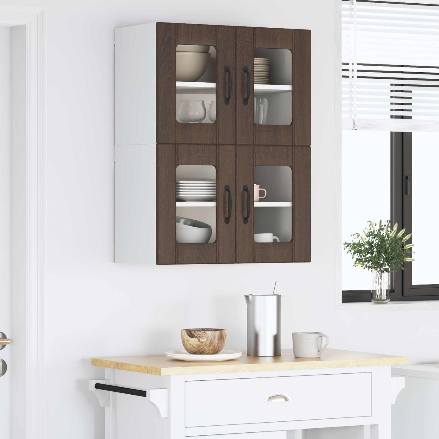 vidaXL Ραφιέρα τοίχου LUCCA 2 pcs Καφέ Ξύλο Δρυός 60 x 31 x 40 εκ