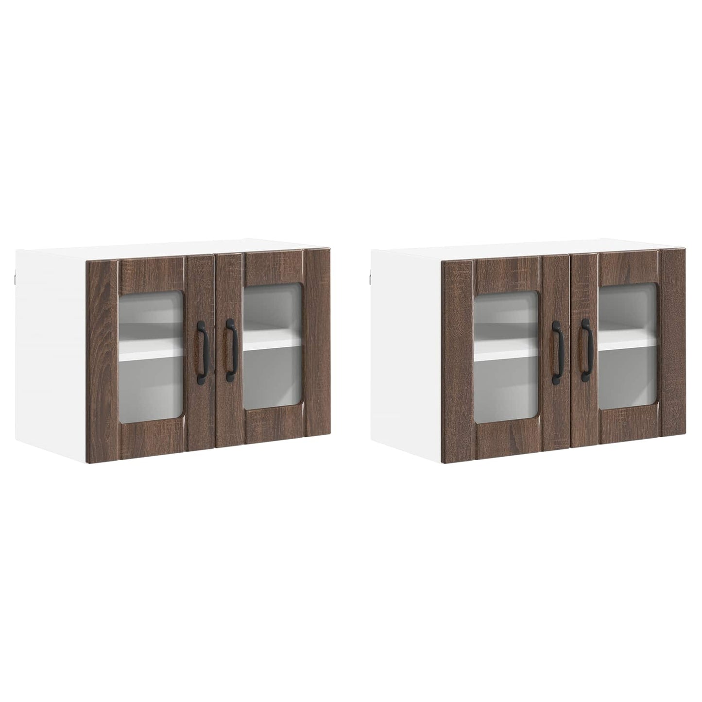 vidaXL Ραφιέρα τοίχου LUCCA 2 pcs Καφέ Ξύλο Δρυός 60 x 31 x 40 εκ