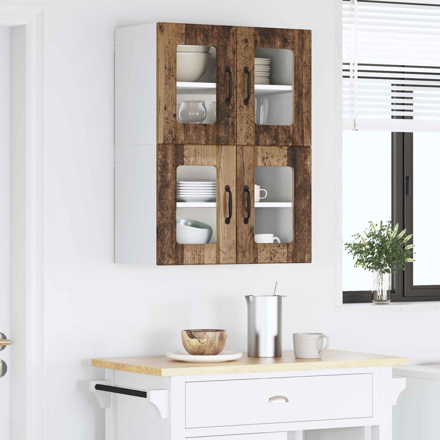 vidaXL Ραφιέρα τοίχου LUCCA 2 pcs Παλαιωμένο ξύλο 60 x 31 x 40 εκ