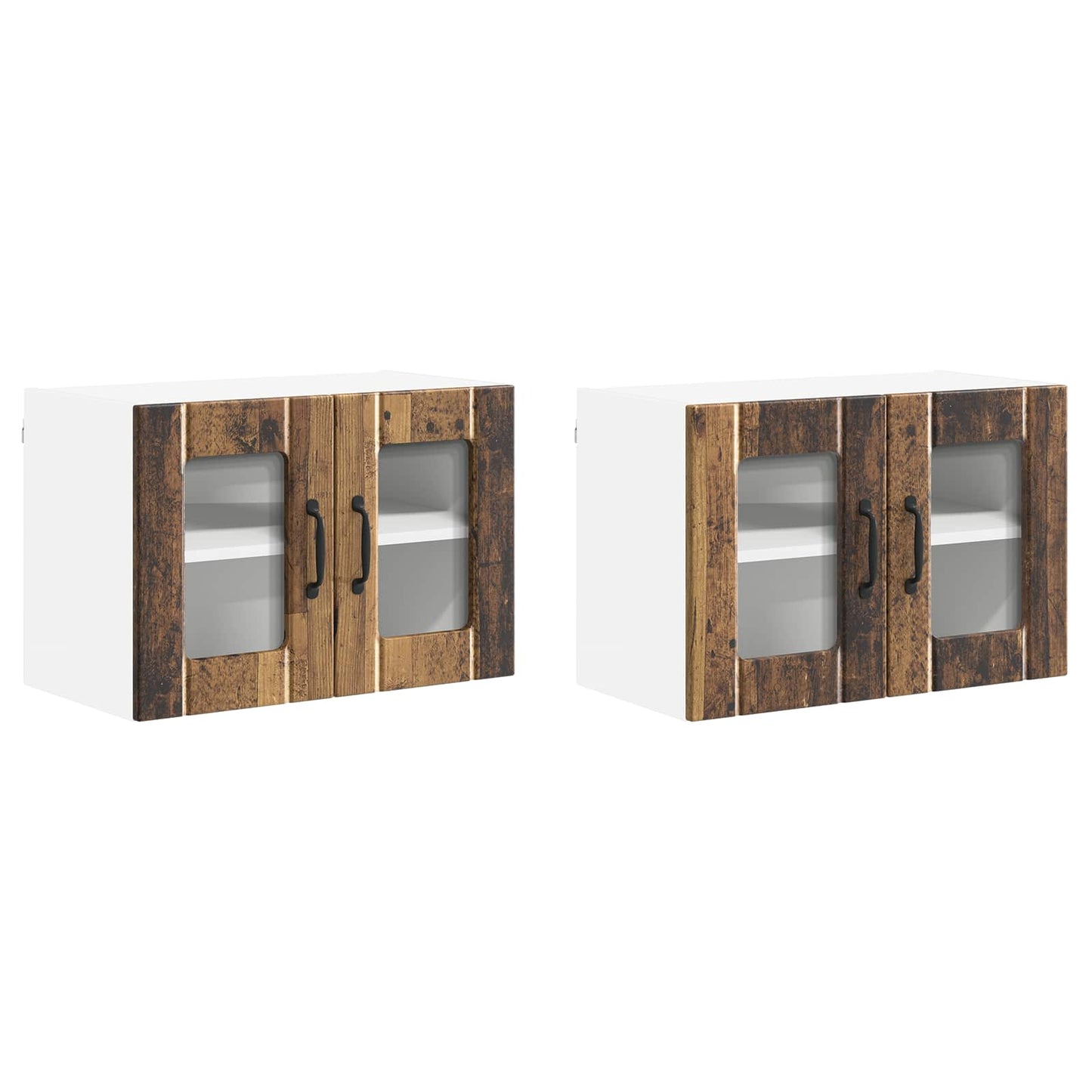 vidaXL Ραφιέρα τοίχου LUCCA 2 pcs Παλαιωμένο ξύλο 60 x 31 x 40 εκ