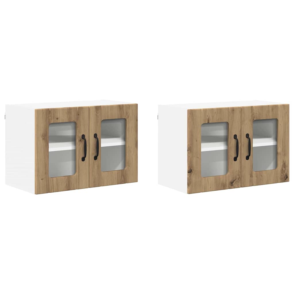 vidaXL Κρεμαστό ντουλάπι κουζίνας 2 pcs Artisan Oak 60 x 31 x 40 εκ