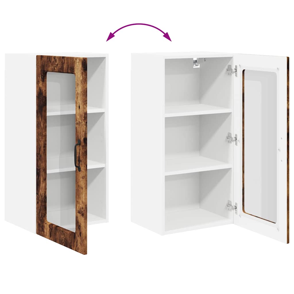 vidaXL Κρεμαστό ντουλάπι κουζίνας Καπνιστό Δρύς 40 x 31 x 80 εκ.