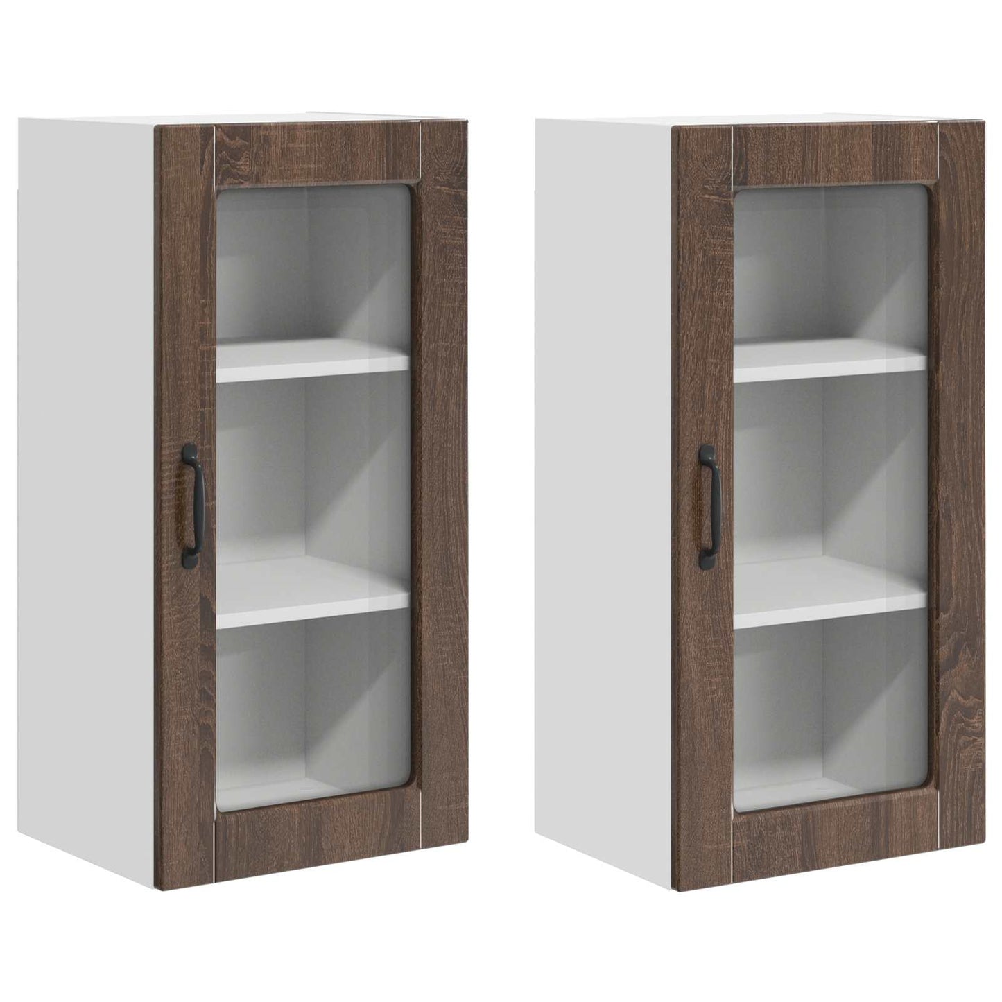 vidaXL Ραφιέρα τοίχου LUCCA 2 pcs Καφέ Ξύλο Δρυός 40 x 31 x 80 εκ.