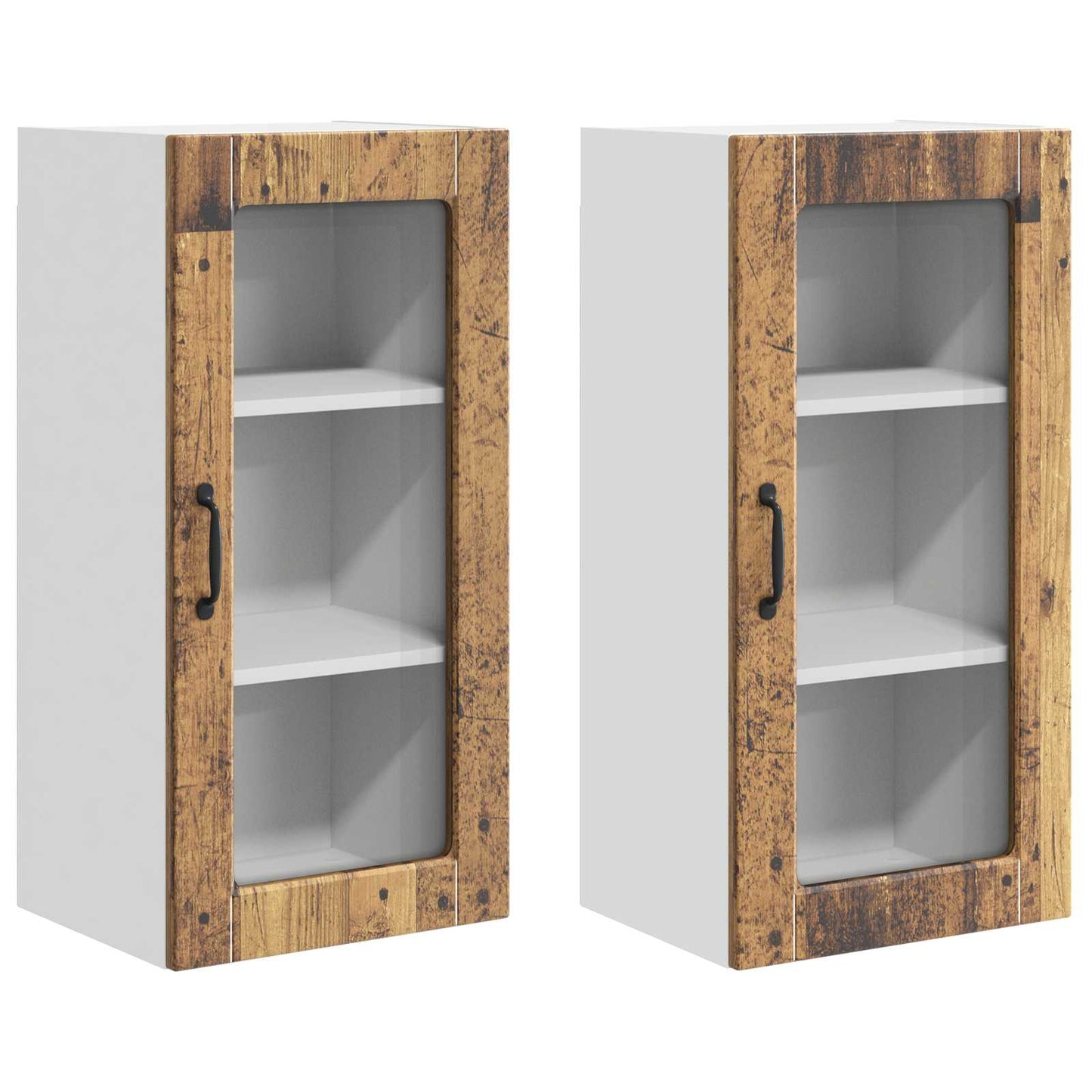 vidaXL Ραφιέρα τοίχου LUCCA 2 pcs Παλαιωμένο ξύλο 40 x 31 x 80 εκ.