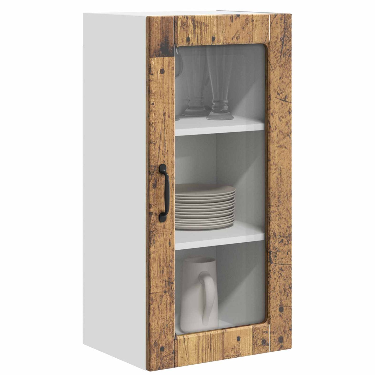 vidaXL Ραφιέρα τοίχου LUCCA 2 pcs Παλαιωμένο ξύλο 40 x 31 x 80 εκ.