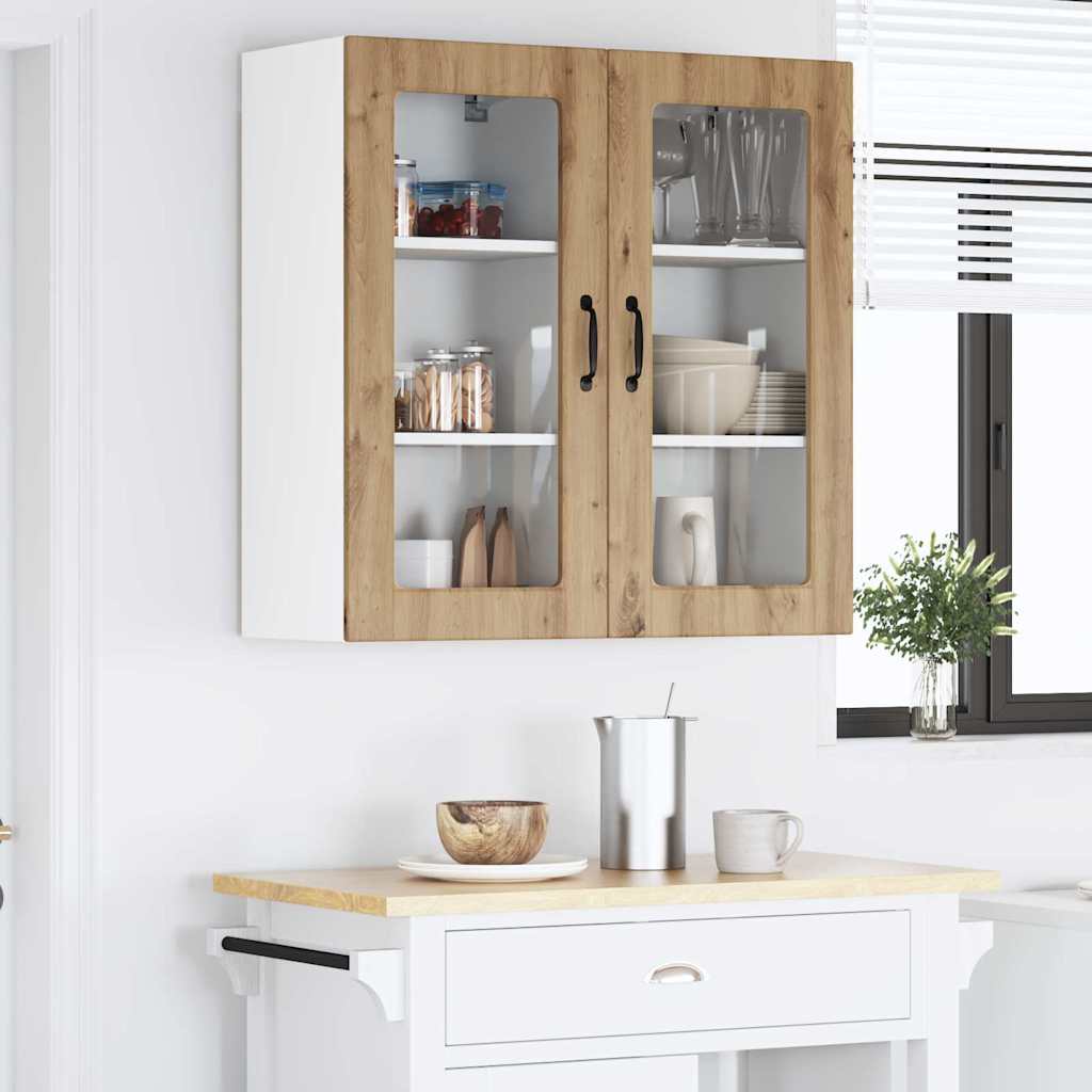 vidaXL Κρεμαστό ντουλάπι κουζίνας με ράφι Artisan Oak 40 x 31 x 80 εκ.