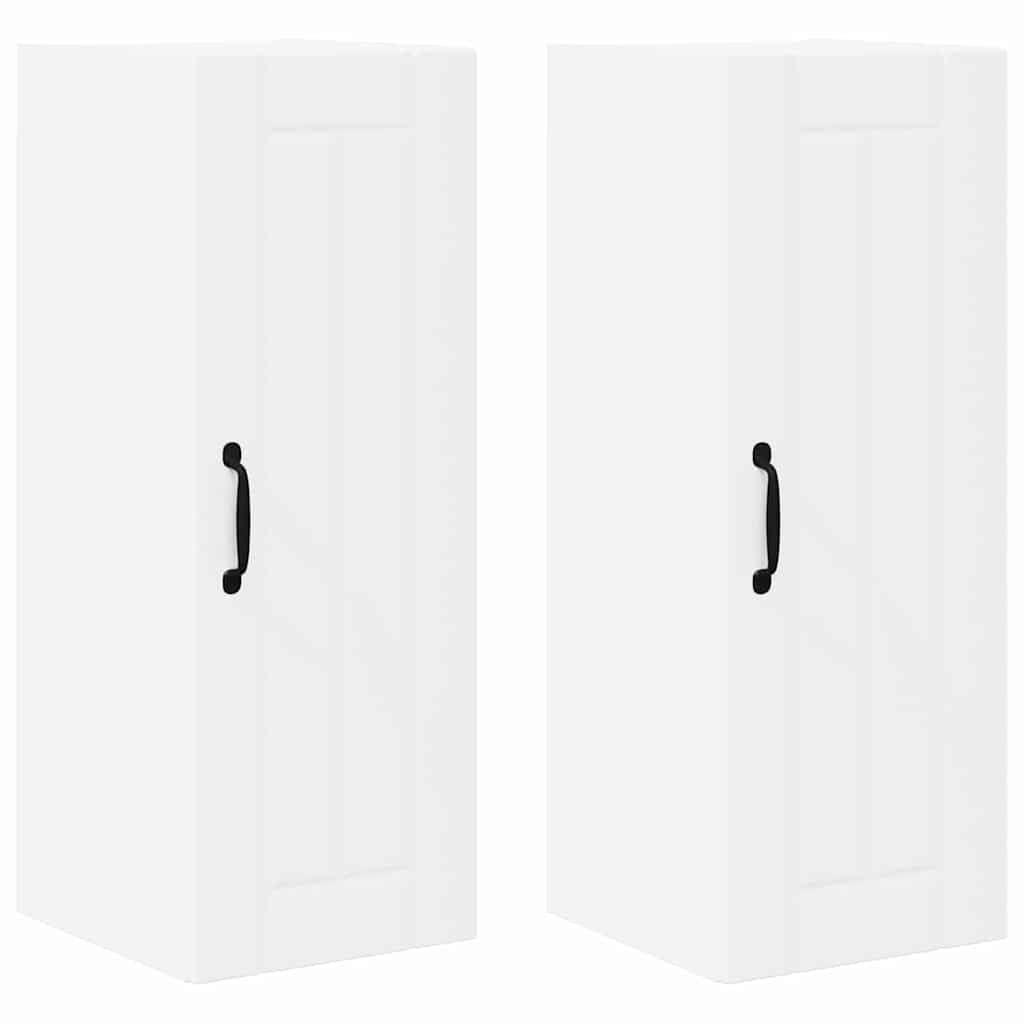 vidaXL Κρεμαστό ντουλάπι κουζίνας με ράφι 2 pcs Λευκό 30 x 31 x 80 εκ.