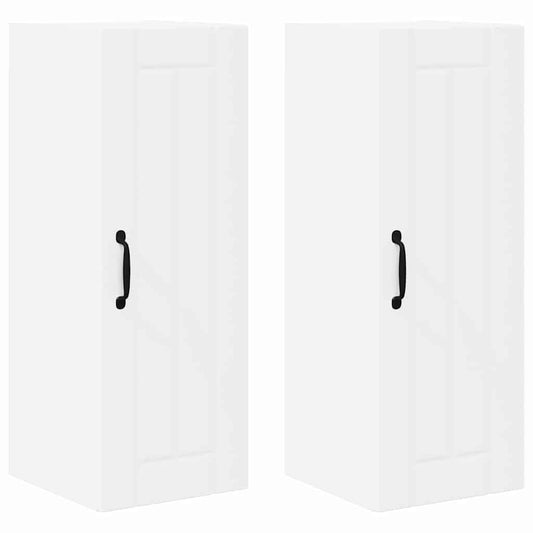 vidaXL Κρεμαστό ντουλάπι κουζίνας με ράφι 2 pcs Λευκό 30 x 31 x 80 εκ.