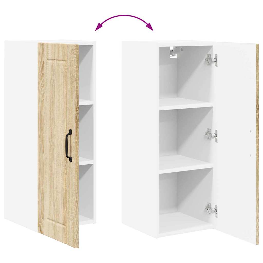 vidaXL Κρεμαστό ντουλάπι κουζίνας με ράφι Δρύς Sonoma 30 x 31 x 80 εκ.