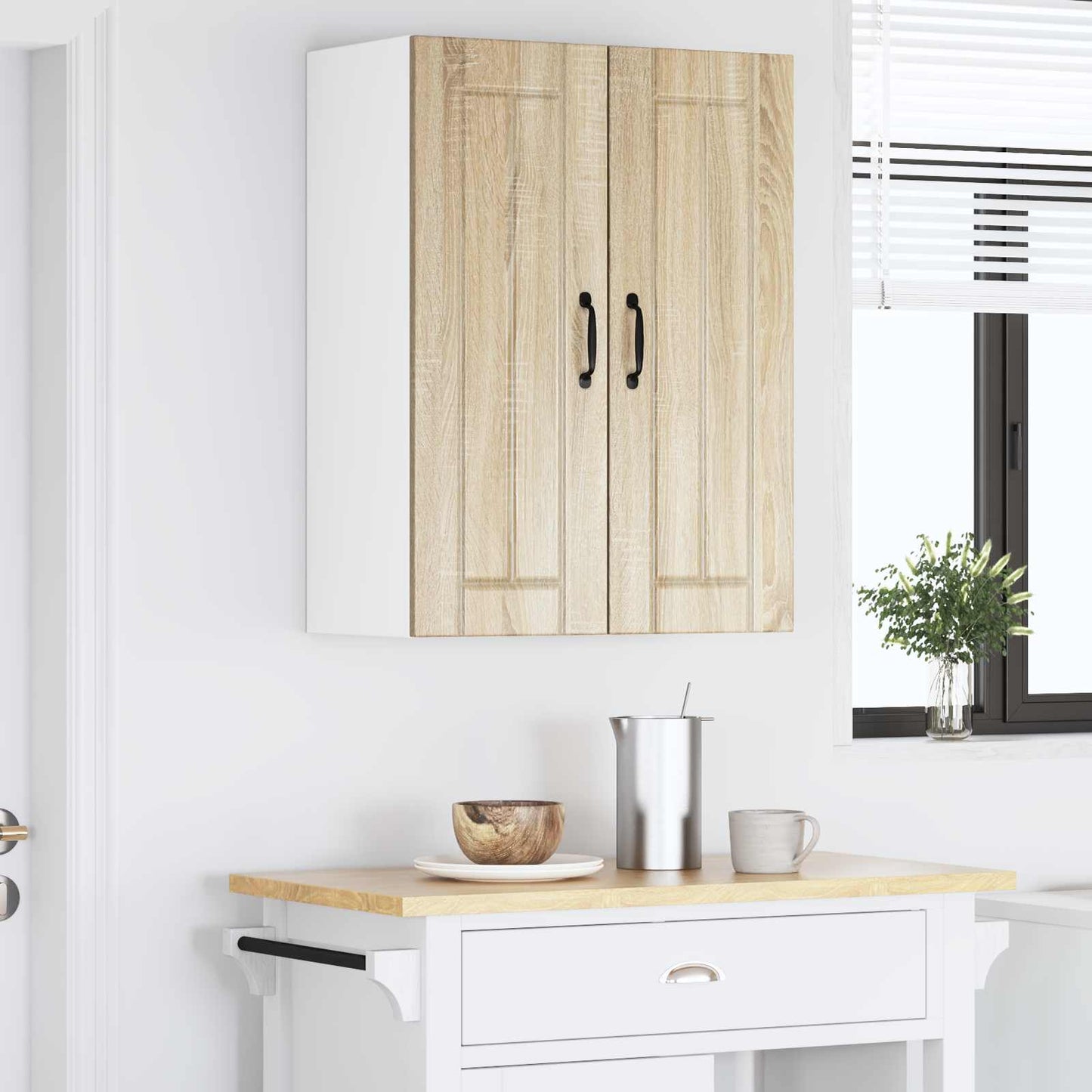 vidaXL Κρεμαστό ντουλάπι κουζίνας 2 pcs Δρύς Sonoma 30 x 31 x 80 εκ.