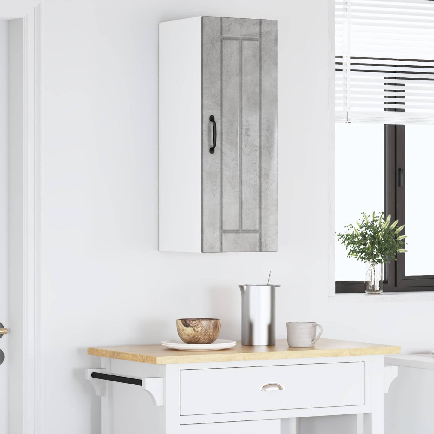 vidaXL Ντουλάπα Τοίχου LUCCA Γκρι Σκυροδέματος 30 x 31 x 80 εκ.