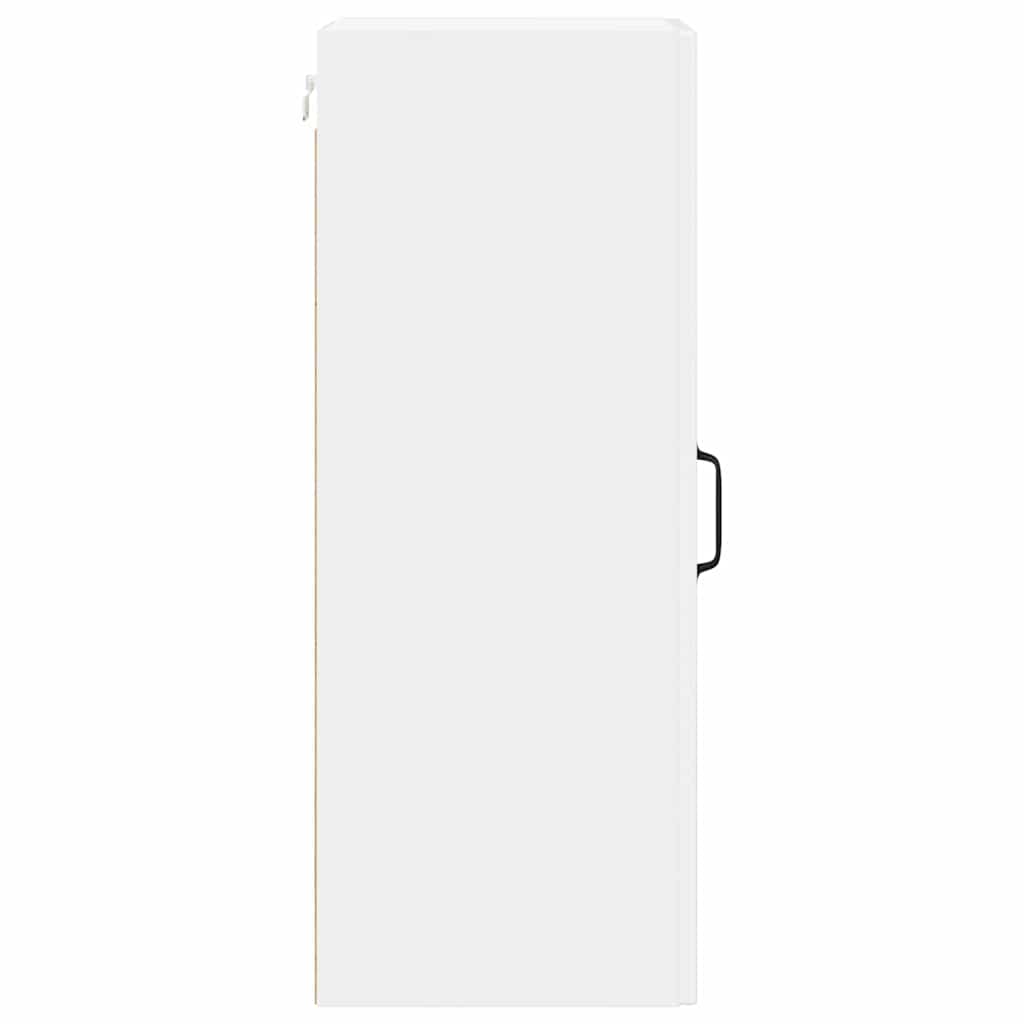 vidaXL Κρεμαστό ντουλάπι κουζίνας με ράφι 2 pcs Υψηλής γυαλάδας λευκό