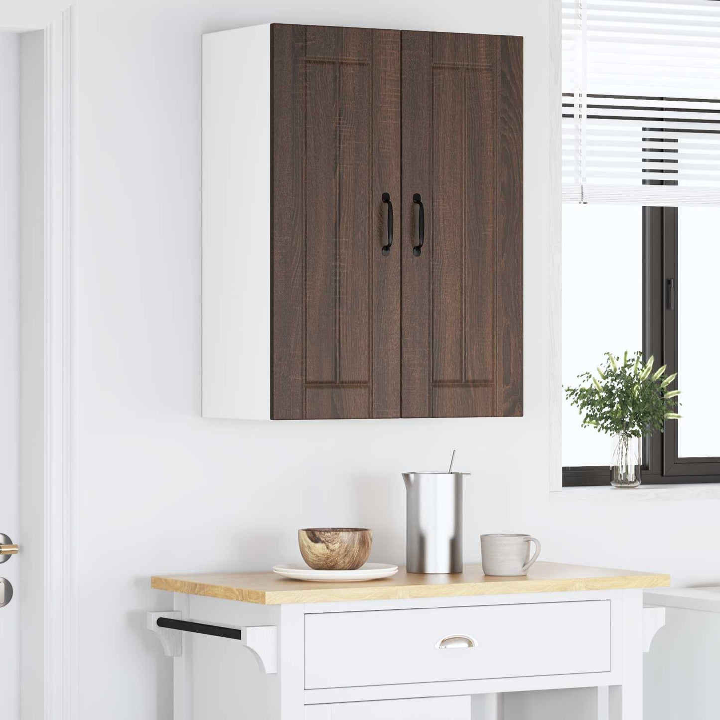 vidaXL Ντουλάπα Τοίχου LUCCA 2 pcs Καφέ Ξύλο Δρυός 30 x 31 x 80 εκ.