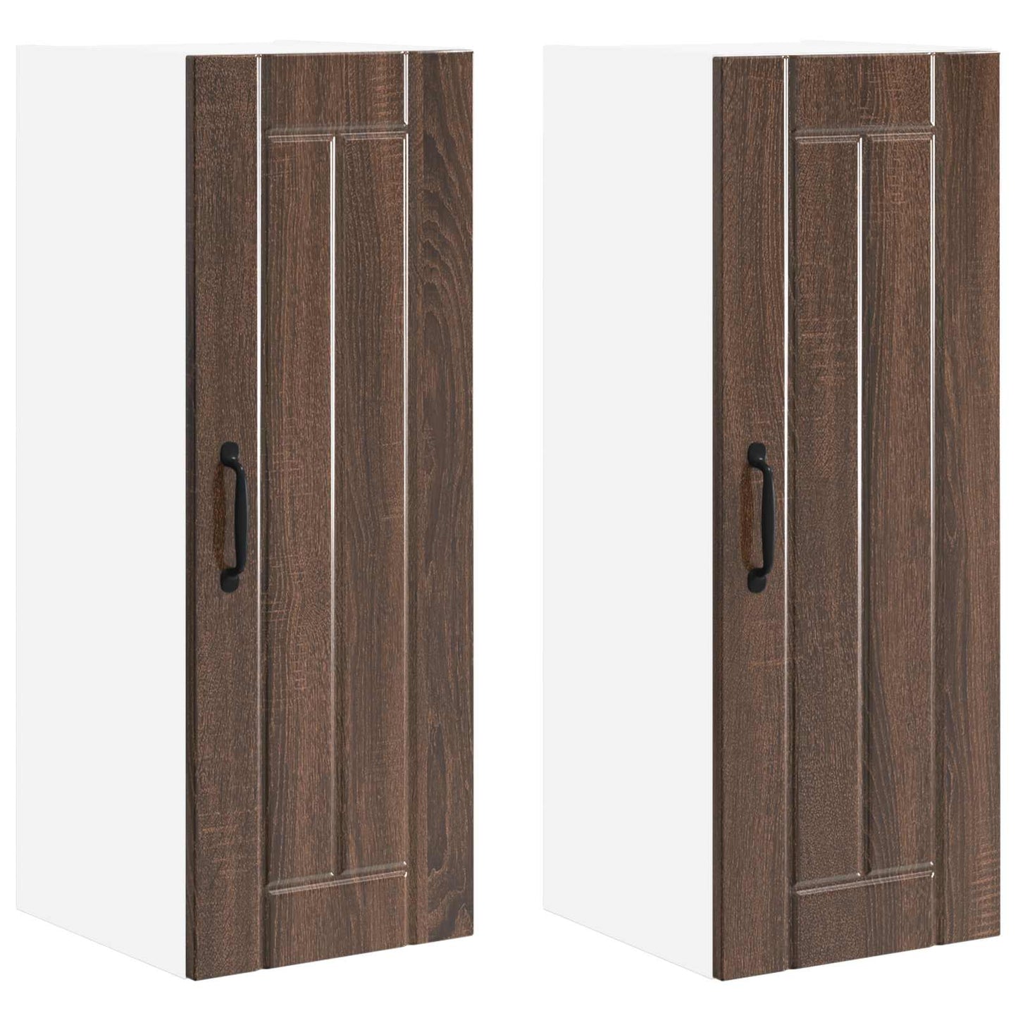 vidaXL Ντουλάπα Τοίχου LUCCA 2 pcs Καφέ Ξύλο Δρυός 30 x 31 x 80 εκ.