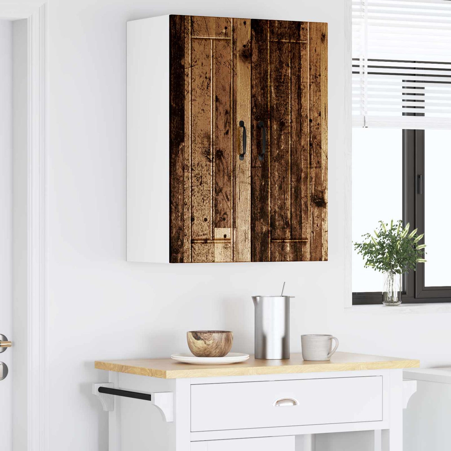 vidaXL Ντουλάπα Τοίχου LUCCA 2 pcs Παλαιωμένο ξύλο 30 x 31 x 80 εκ.