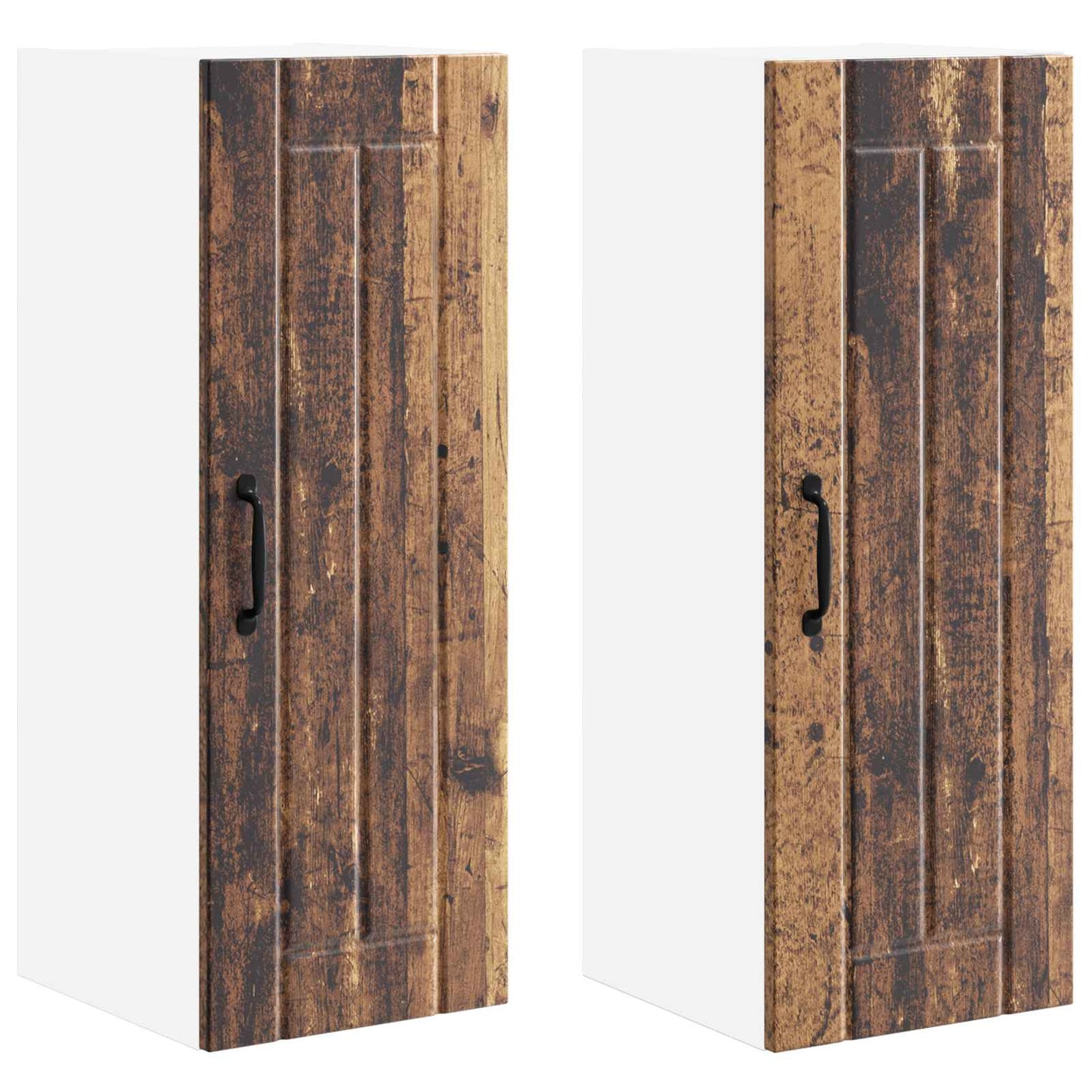 vidaXL Ντουλάπα Τοίχου LUCCA 2 pcs Παλαιωμένο ξύλο 30 x 31 x 80 εκ.