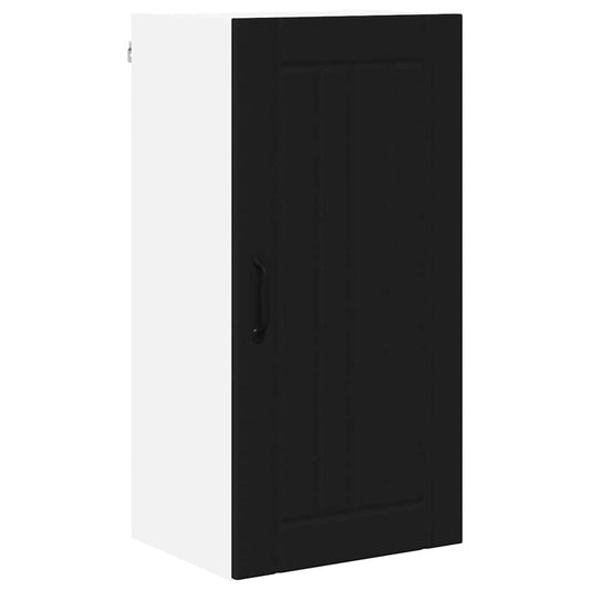 vidaXL Κρεμαστό ντουλάπι κουζίνας με ράφι Μαύρο 40 x 31 x 80 εκ.