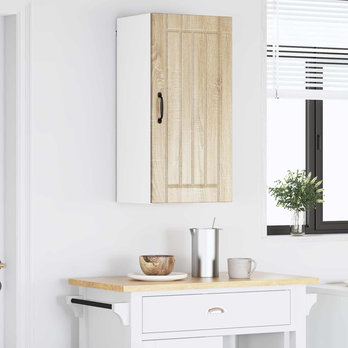 vidaXL Κρεμαστό ντουλάπι κουζίνας με ράφι Δρύς Sonoma 40 x 31 x 80 εκ.