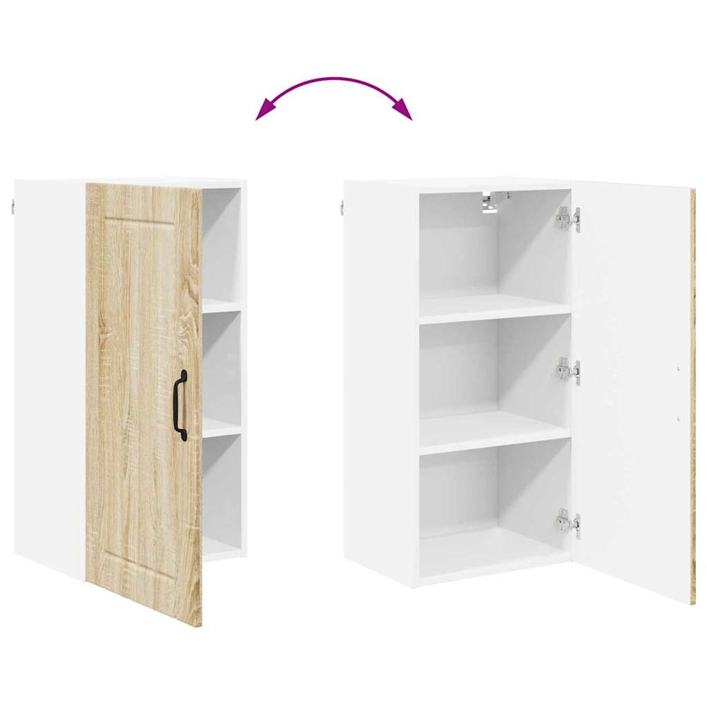 vidaXL Κρεμαστό ντουλάπι κουζίνας με ράφι Δρύς Sonoma 40 x 31 x 80 εκ.