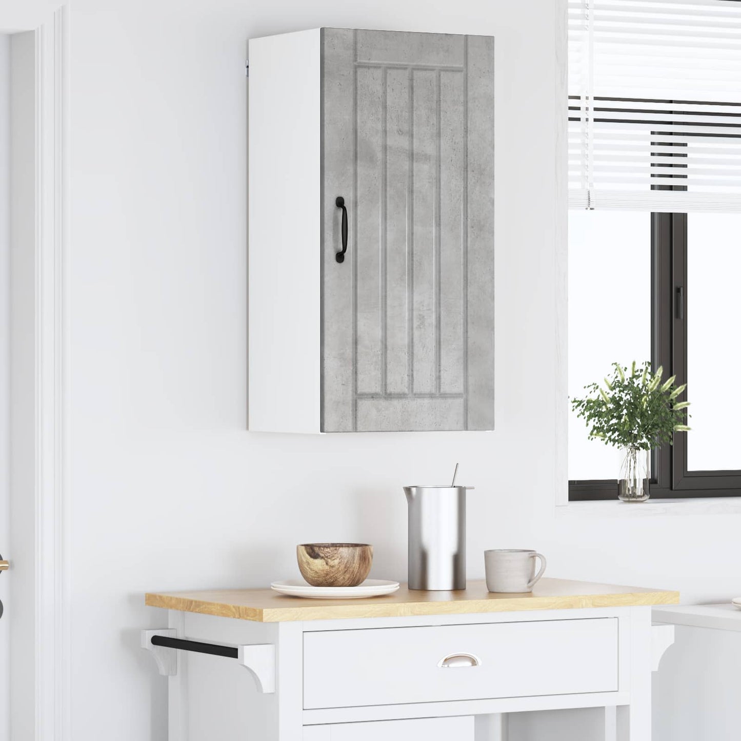 vidaXL Ντουλάπα Τοίχου LUCCA Γκρι Σκυροδέματος 40 x 31 x 80 εκ.