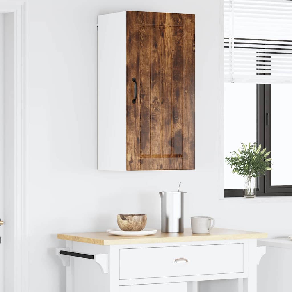 vidaXL Κρεμαστό ντουλάπι κουζίνας Καπνιστό Δρύς 40 x 31 x 80 εκ.