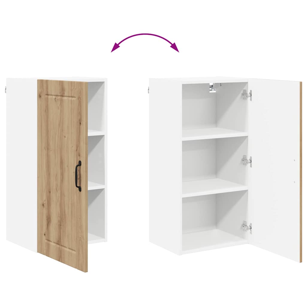 vidaXL Κρεμαστό ντουλάπι κουζίνας με ράφι Artisan Oak 40 x 31 x 80 εκ.