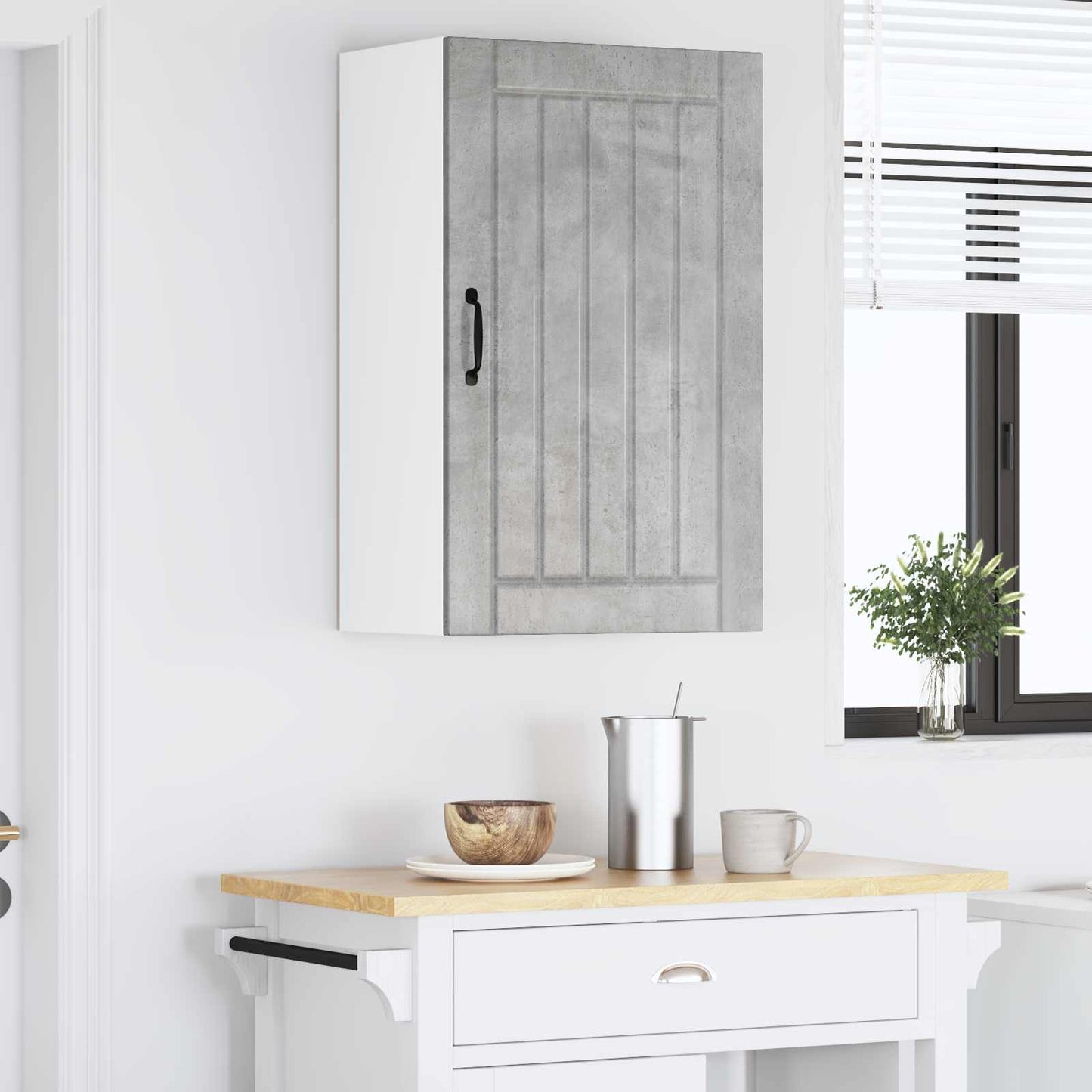 vidaXL Ντουλάπα Τοίχου LUCCA Γκρι Σκυροδέματος 50 x 31 x 80 εκ.