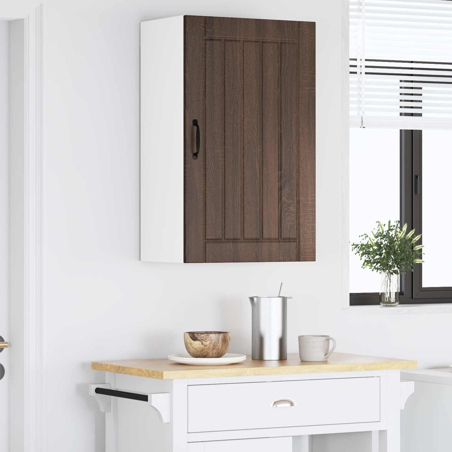 vidaXL Ντουλάπα Τοίχου Lucca Καφέ Ξύλο Δρυός 50 x 31 x 80 εκ.