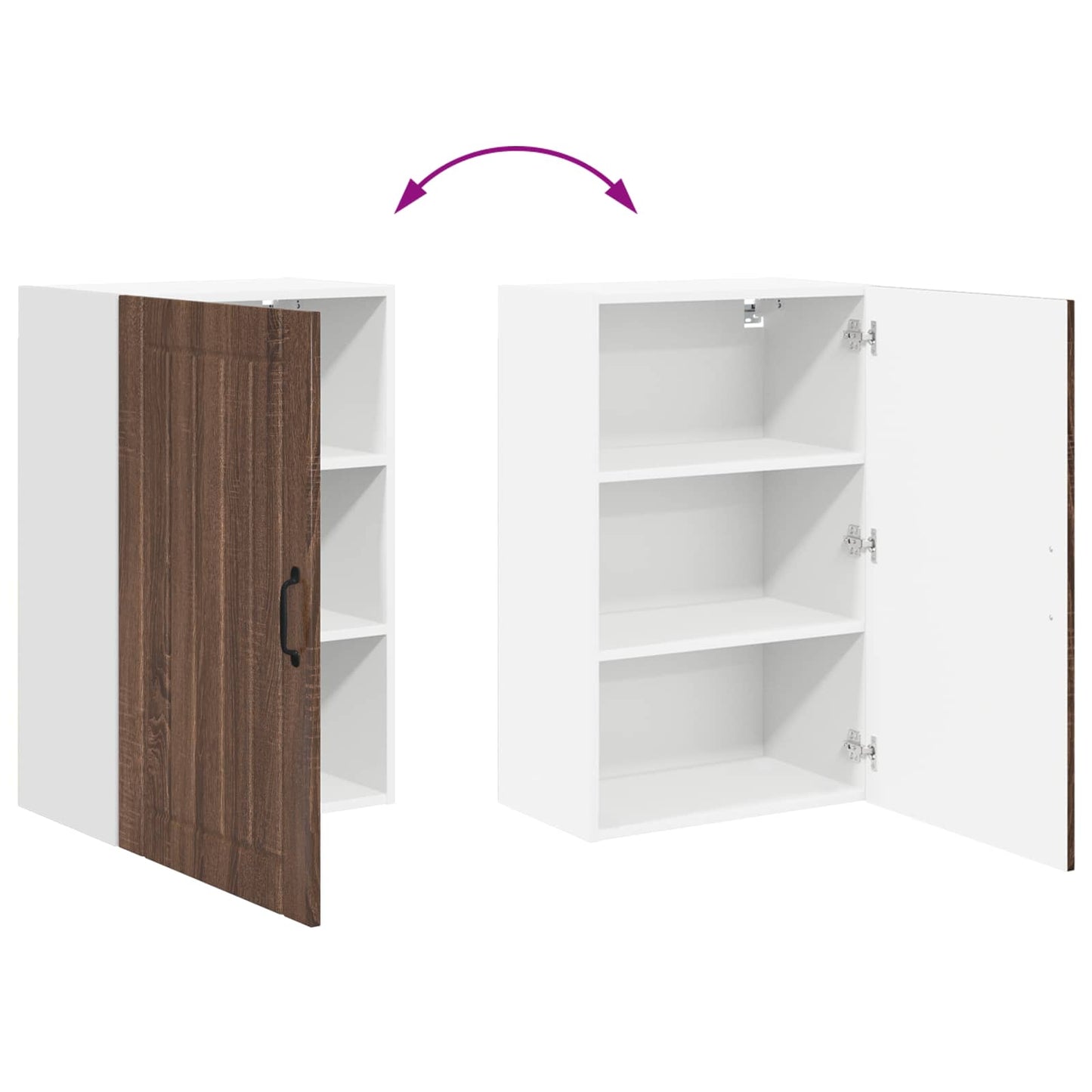vidaXL Ντουλάπα Τοίχου Lucca Καφέ Ξύλο Δρυός 50 x 31 x 80 εκ.