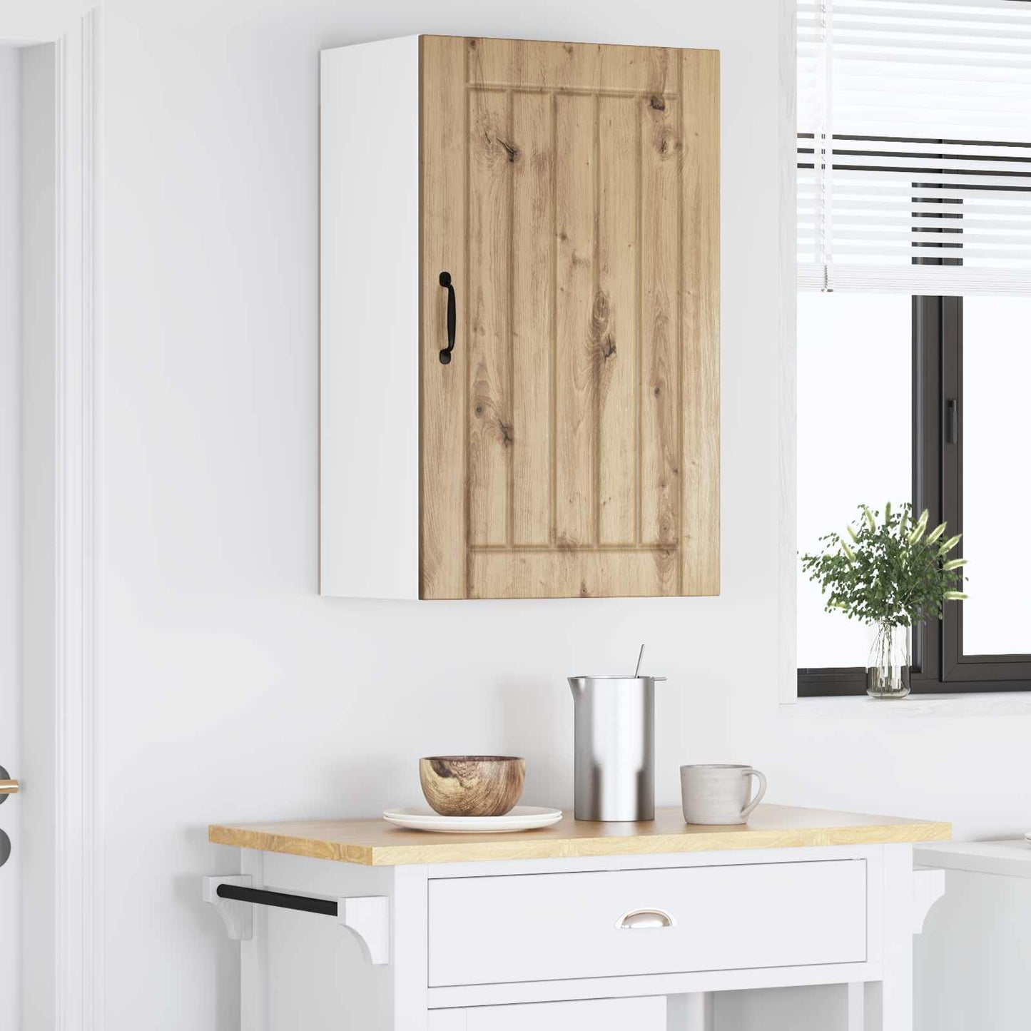 vidaXL Κρεμαστό ντουλάπι κουζίνας με ράφι Artisan Oak 50 x 31 x 80 εκ.