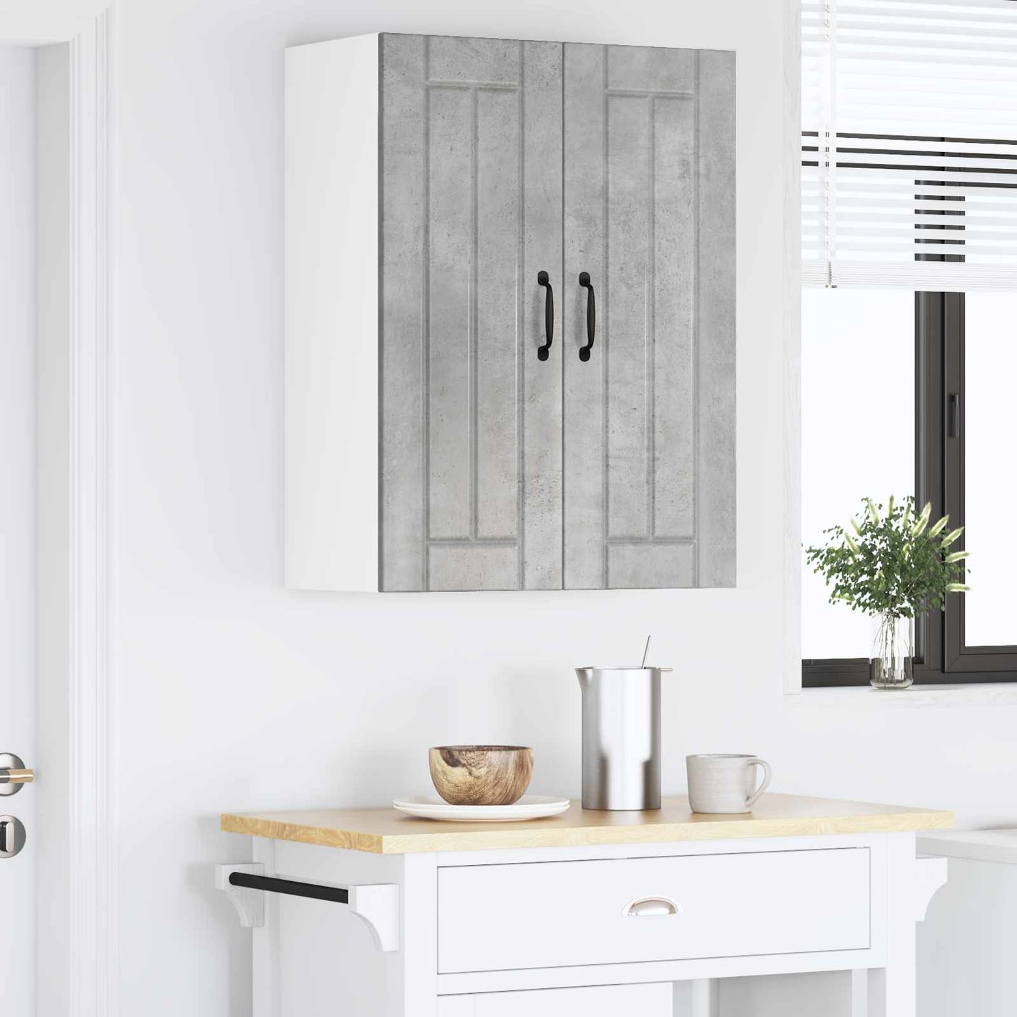 vidaXL Ραφιέρα τοίχου LUCCA Γκρι Σκυροδέματος 60 x 31 x 80 εκ.