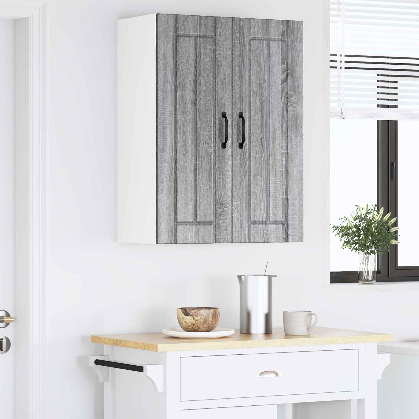 vidaXL Ραφιέρα τοίχου LUCCA Γκρι Sonoma 60 x 31 x 80 εκ.