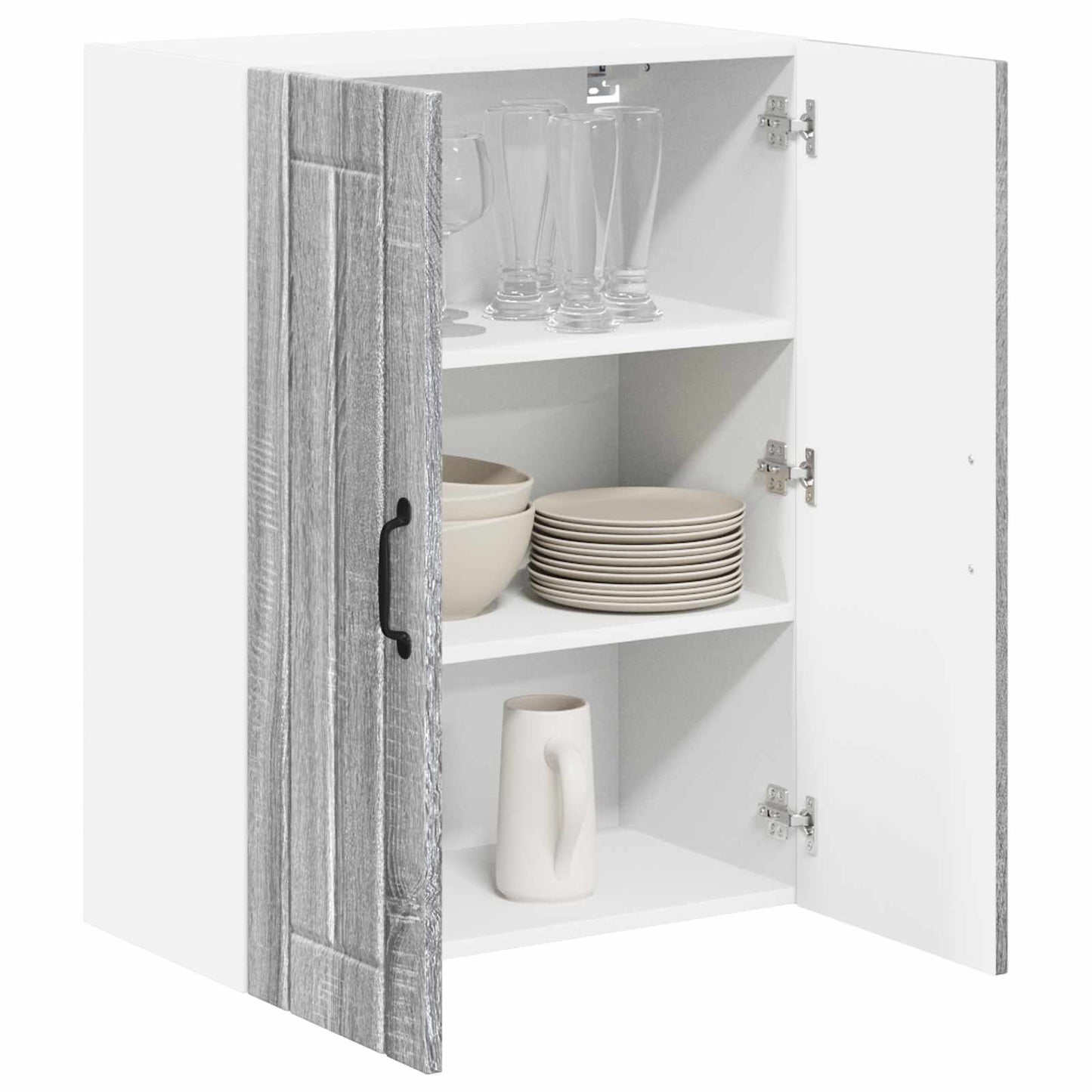 vidaXL Ραφιέρα τοίχου LUCCA Γκρι Sonoma 60 x 31 x 80 εκ.