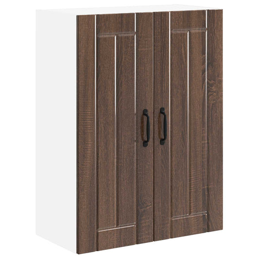 vidaXL Ραφιέρα τοίχου LUCCA Καφέ Ξύλο Δρυός 60 x 31 x 80 εκ.