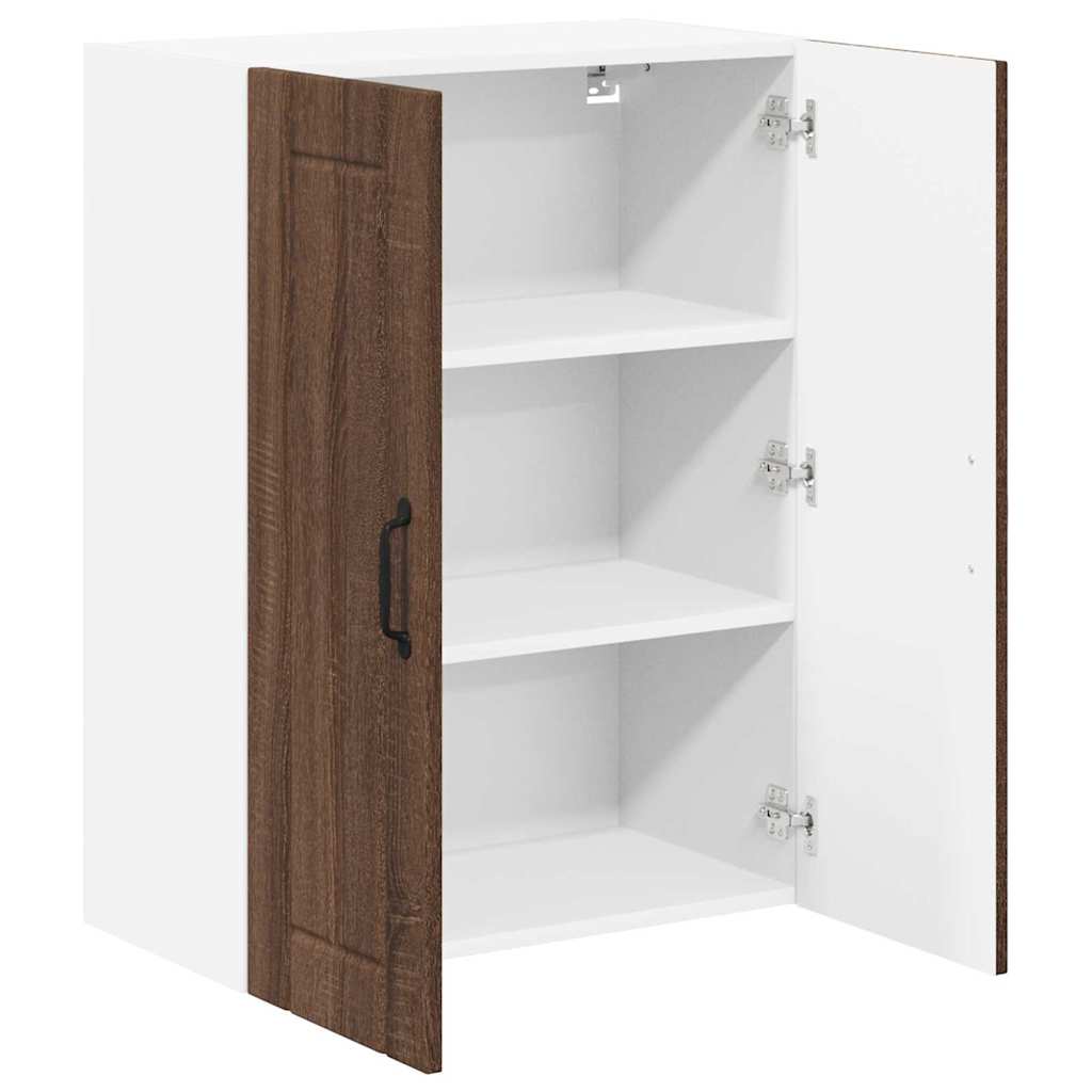 vidaXL Κρεμαστό ντουλάπι κουζίνας με ράφι Καφέ δρυς 60 x 31 x 80 εκ.