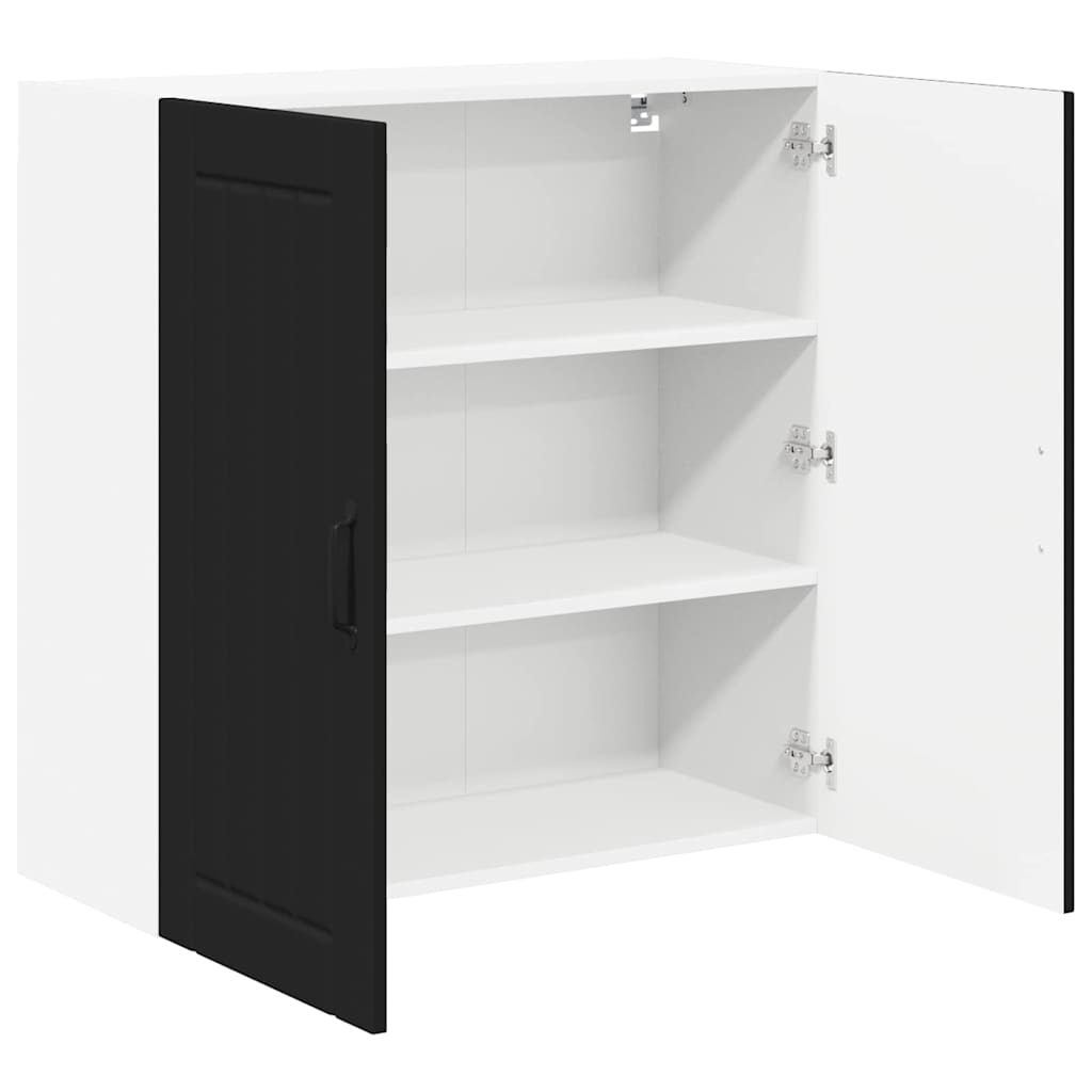 vidaXL Κρεμαστό ντουλάπι κουζίνας με ράφι Μαύρο 80 x 31 x 80 εκ.