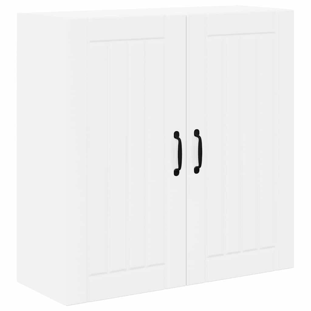 vidaXL Κρεμαστό ντουλάπι κουζίνας με ράφι Υψηλής γυαλάδας λευκό