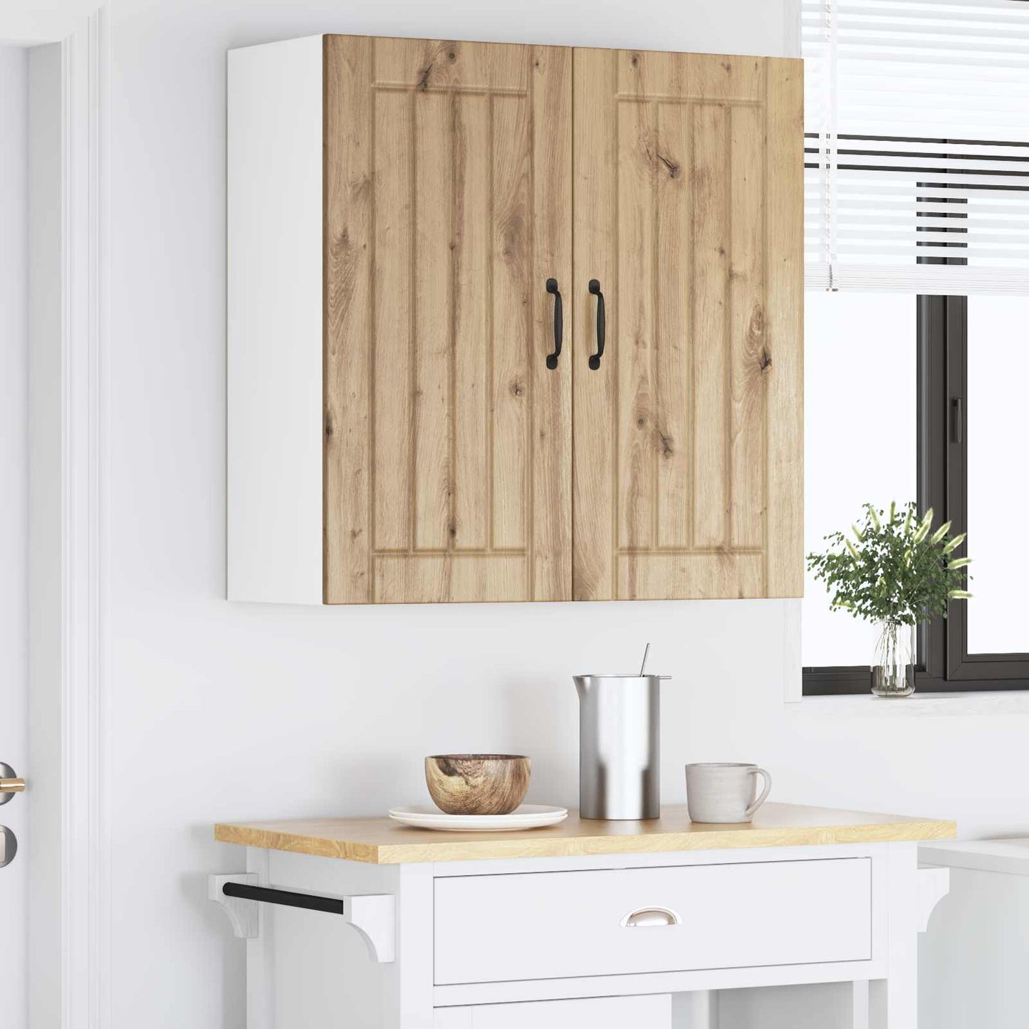 vidaXL Κρεμαστό ντουλάπι κουζίνας με ράφι Artisan Oak 80 x 31 x 80 εκ.