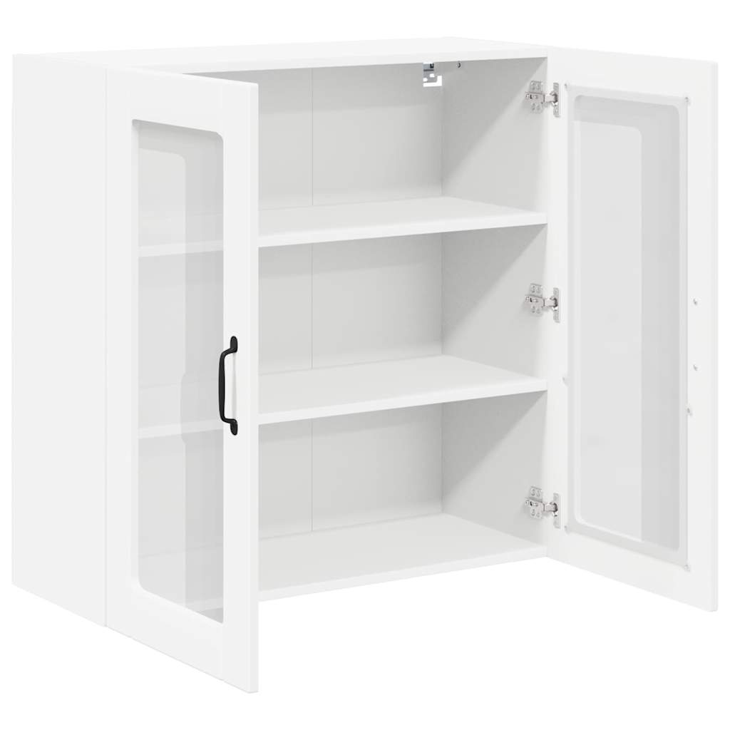 vidaXL Κρεμαστό ντουλάπι κουζίνας με ράφι Λευκό 80 x 31 x 80 εκ.