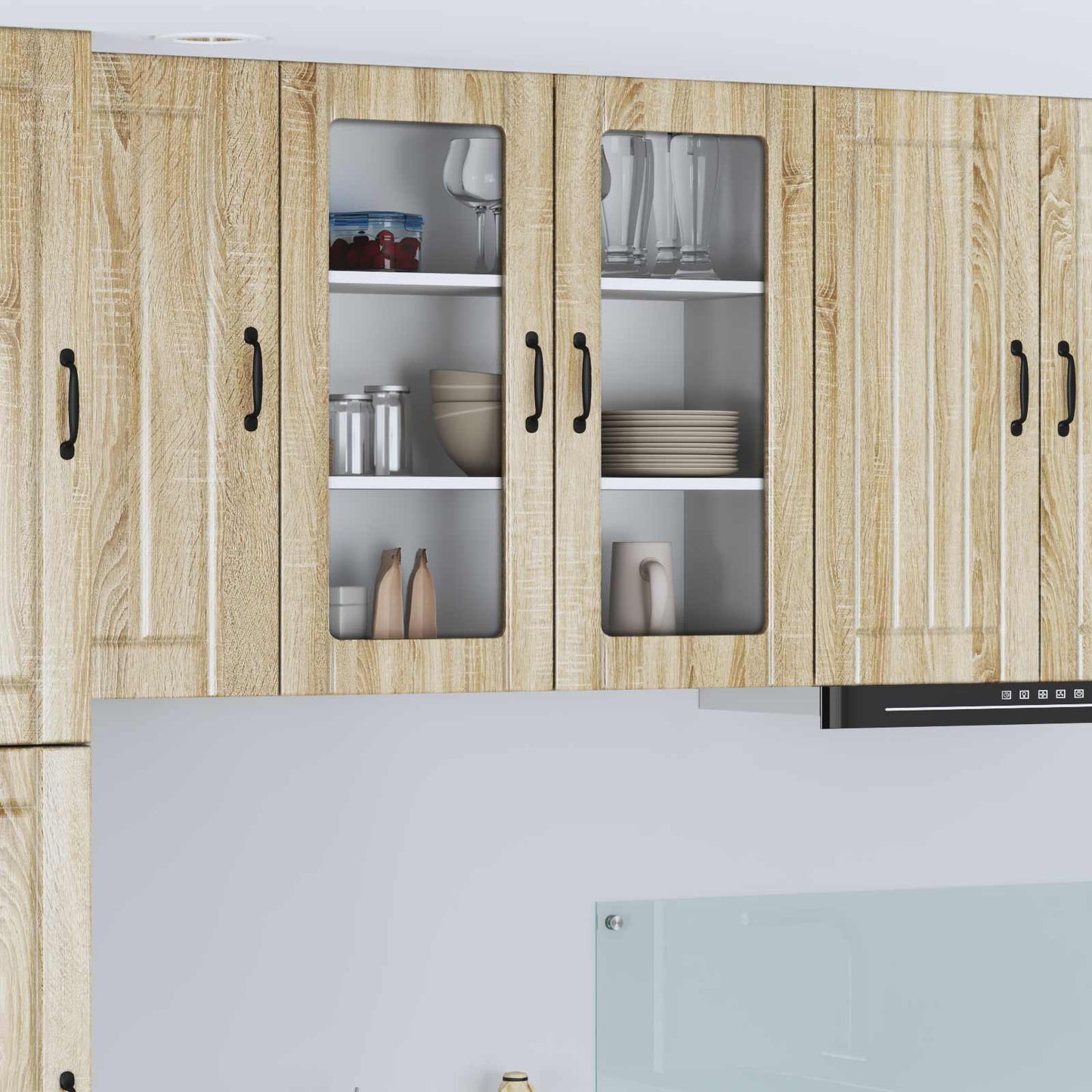 vidaXL Κρεμαστό ντουλάπι κουζίνας με ράφι Δρύς Sonoma 80 x 31 x 80 εκ.