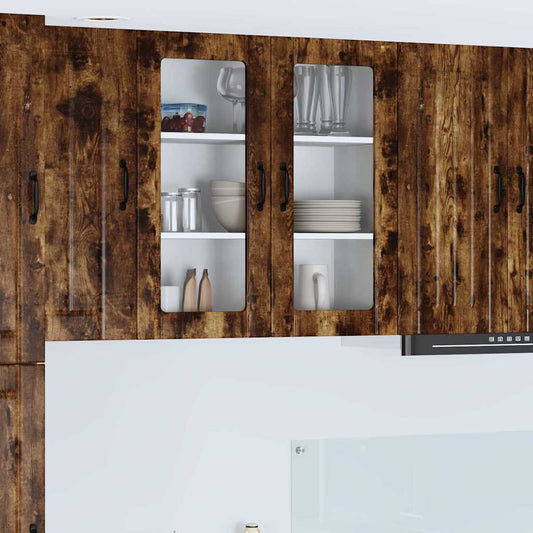 vidaXL Κρεμαστό ντουλάπι κουζίνας Καπνιστό Δρύς 80 x 31 x 80 εκ.