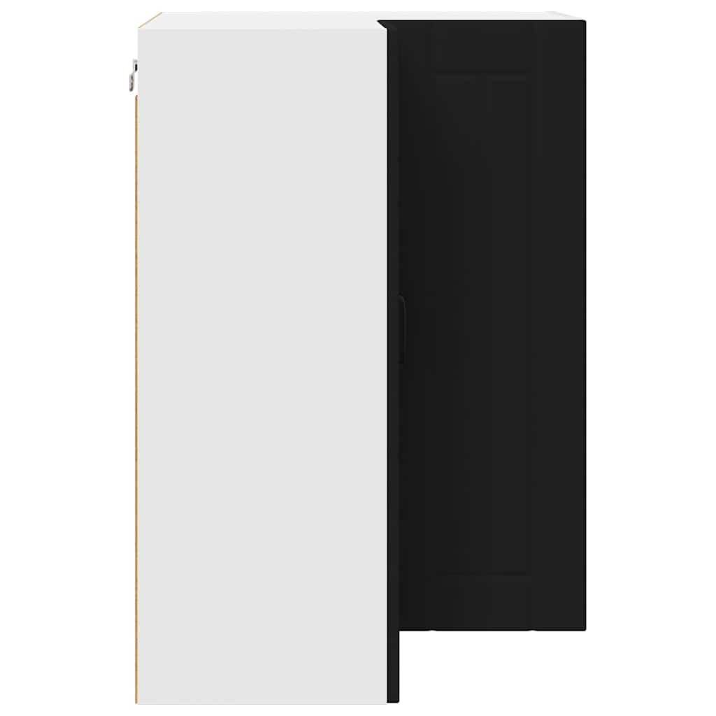 vidaXL Κρεμαστό ντουλάπι κουζίνας με ράφι Μαύρο 57 x 57 x 80 εκ.