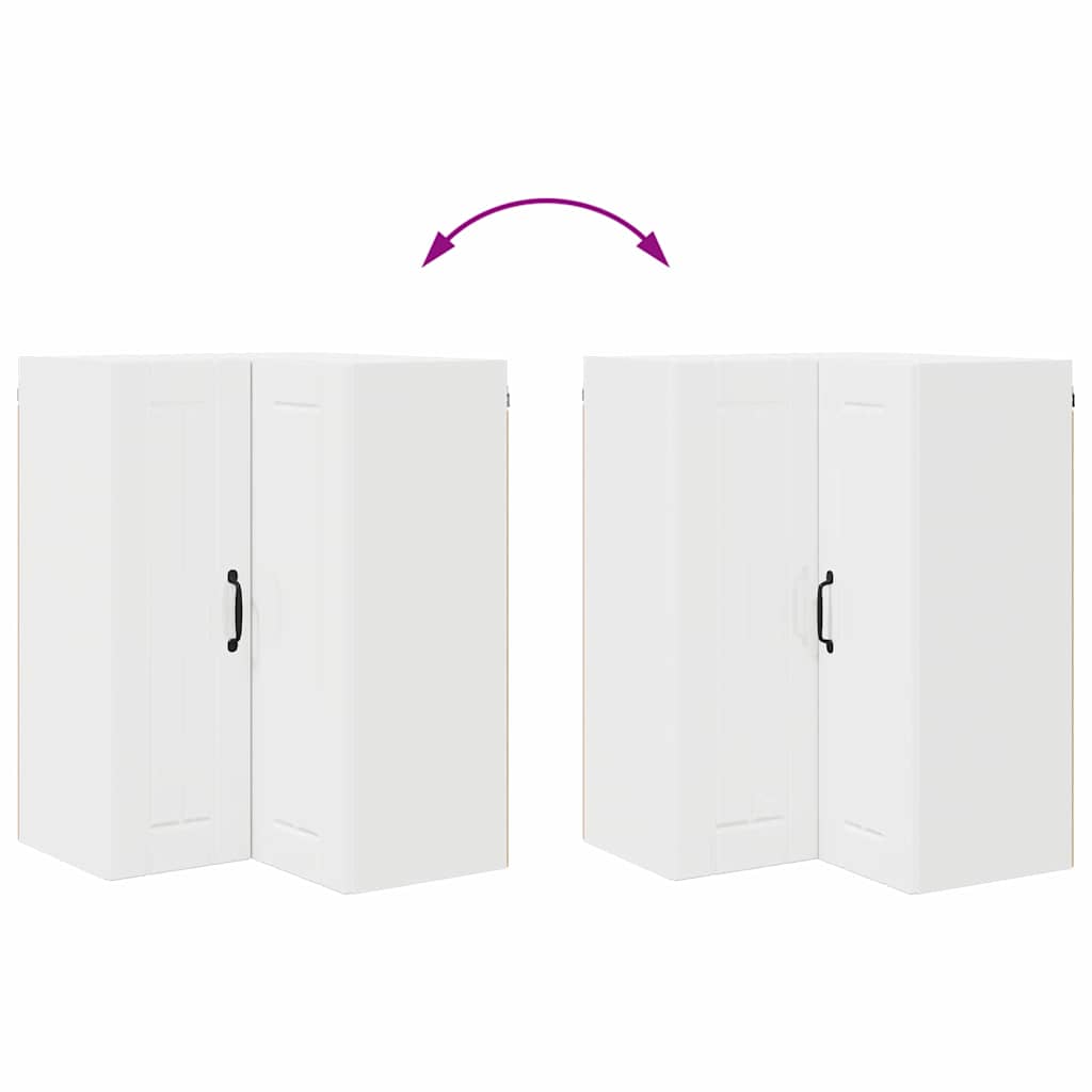 vidaXL Κρεμαστό ντουλάπι κουζίνας με ράφι Υψηλής γυαλάδας λευκό