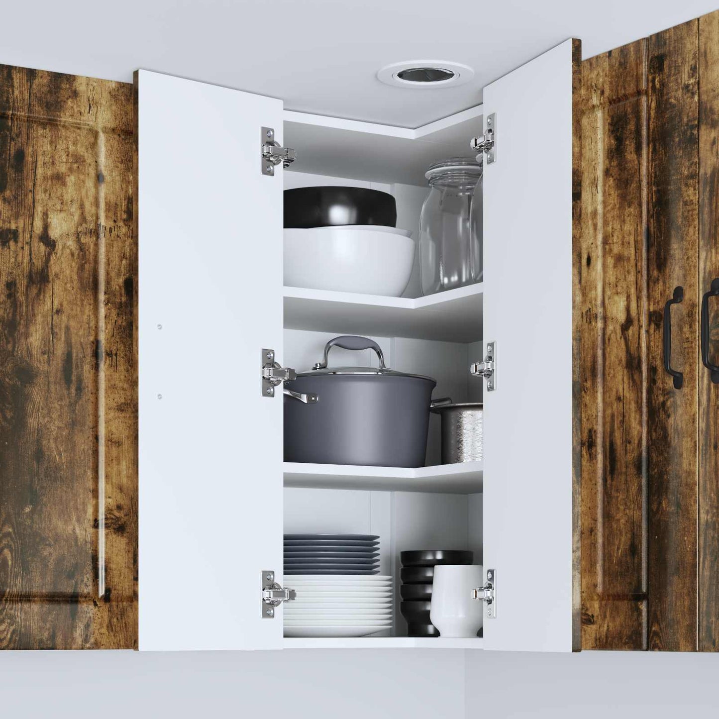 vidaXL Ντουλάπα Γωνίας LUCCA Καπνισμένο Ξύλο Δρυός 57 x 57 x 80 εκ.