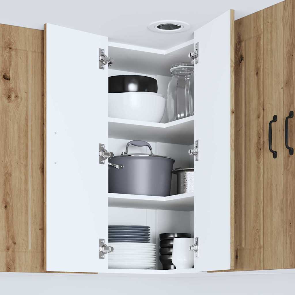 vidaXL Κρεμαστό ντουλάπι κουζίνας με ράφι Artisan Oak 57 x 57 x 80 εκ.